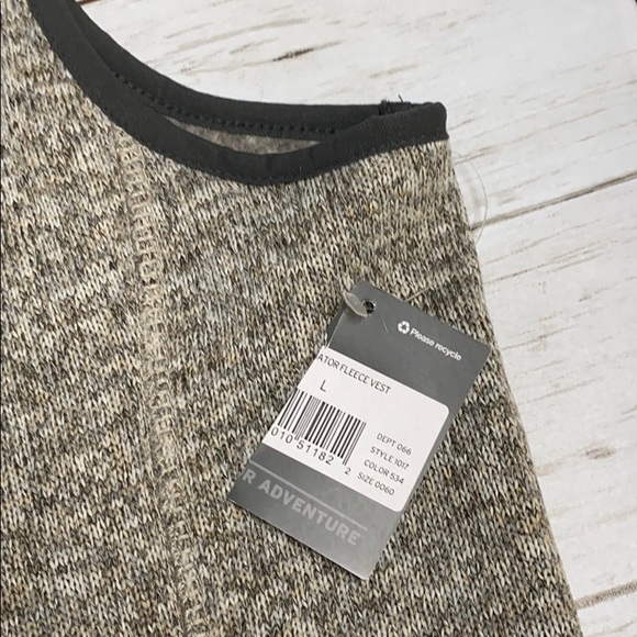 Eddie Bauer brown marbled fleece vest size L New! - Picture 2 of 6